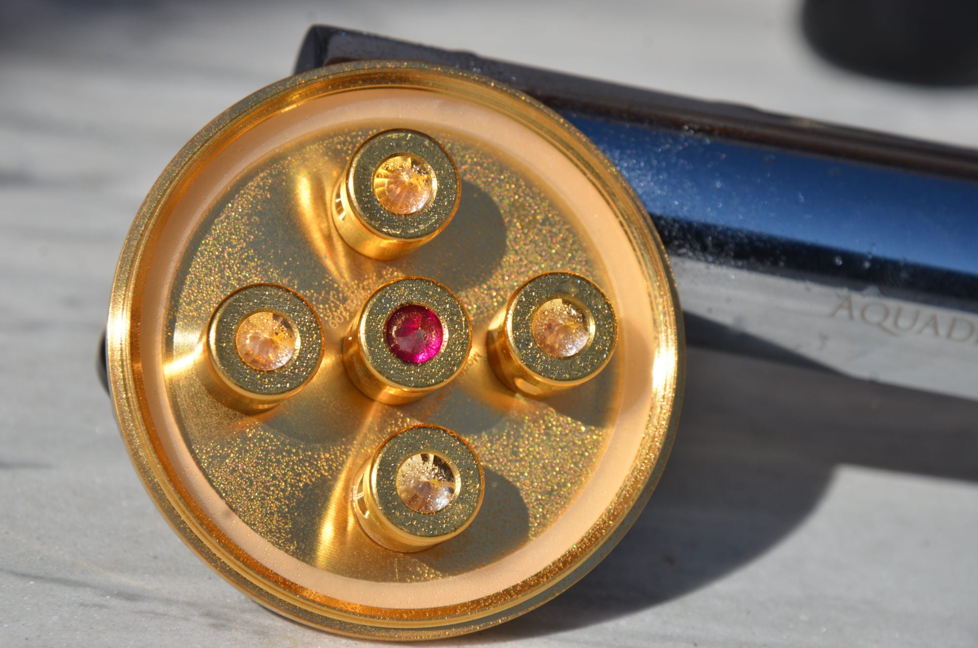 Luxury vortex shower head ‘Eterna Glow Ruby’ | Titanium Gold-Plated