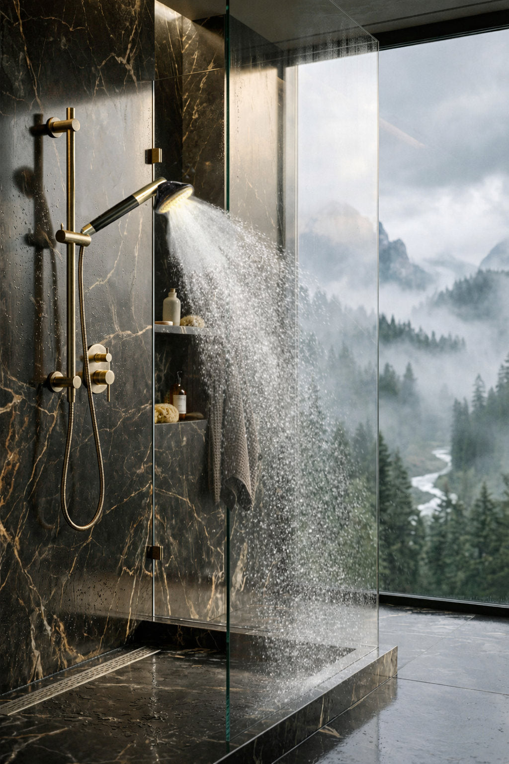 Kristallwirbel® Dusche "Prana Solaris 6" Gold - Titan | Erneuerung, Freude & Kraft