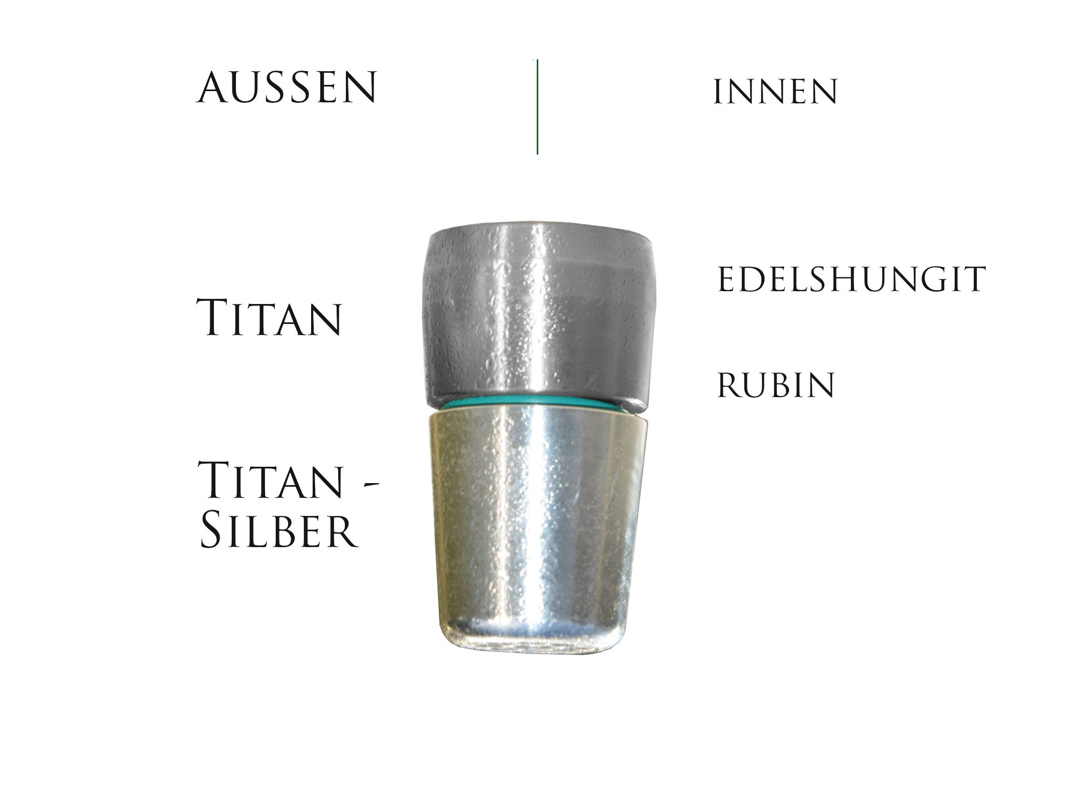 Kristwallwirbel® ToneOne Titan "Phoenix Flow" | Edelshungit - Rubin