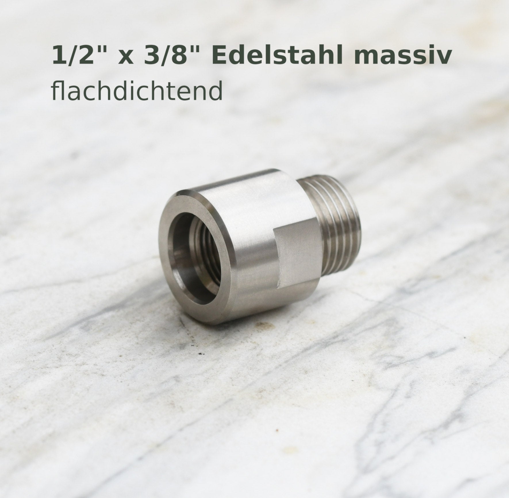 Adapter 1/2 Zoll Aussengewinde x 3/8 Zoll Innengewinde - flachdichtend