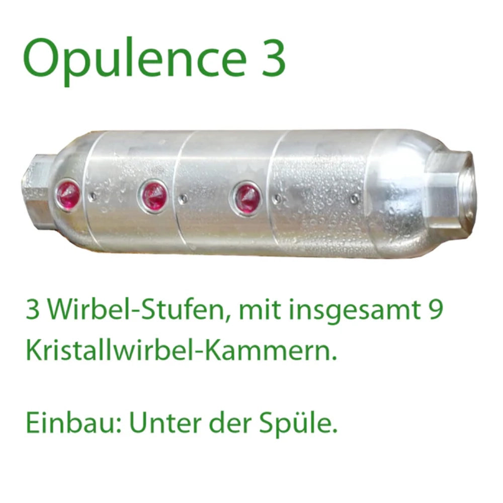 Trinkwasser Wirbel Einheiten Inline Trinity & Opulence | Einbau unter der Spüle oder vor Osmose- Geräten