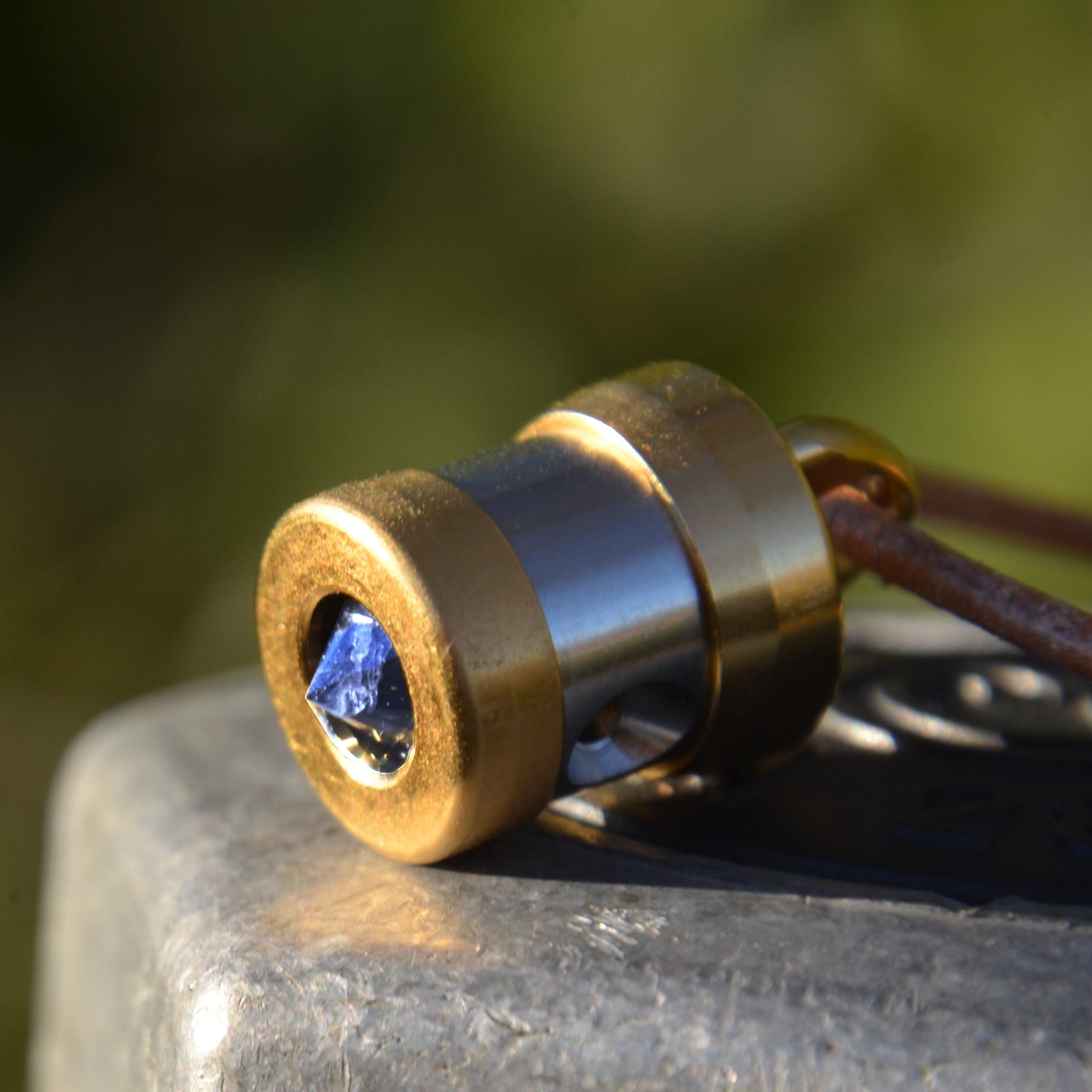 Heart Coherence Jewelry Pendant "Stardust 1" | Platinum-Germanium-Diamond-Ruby-Iolite-Lithium-Gold