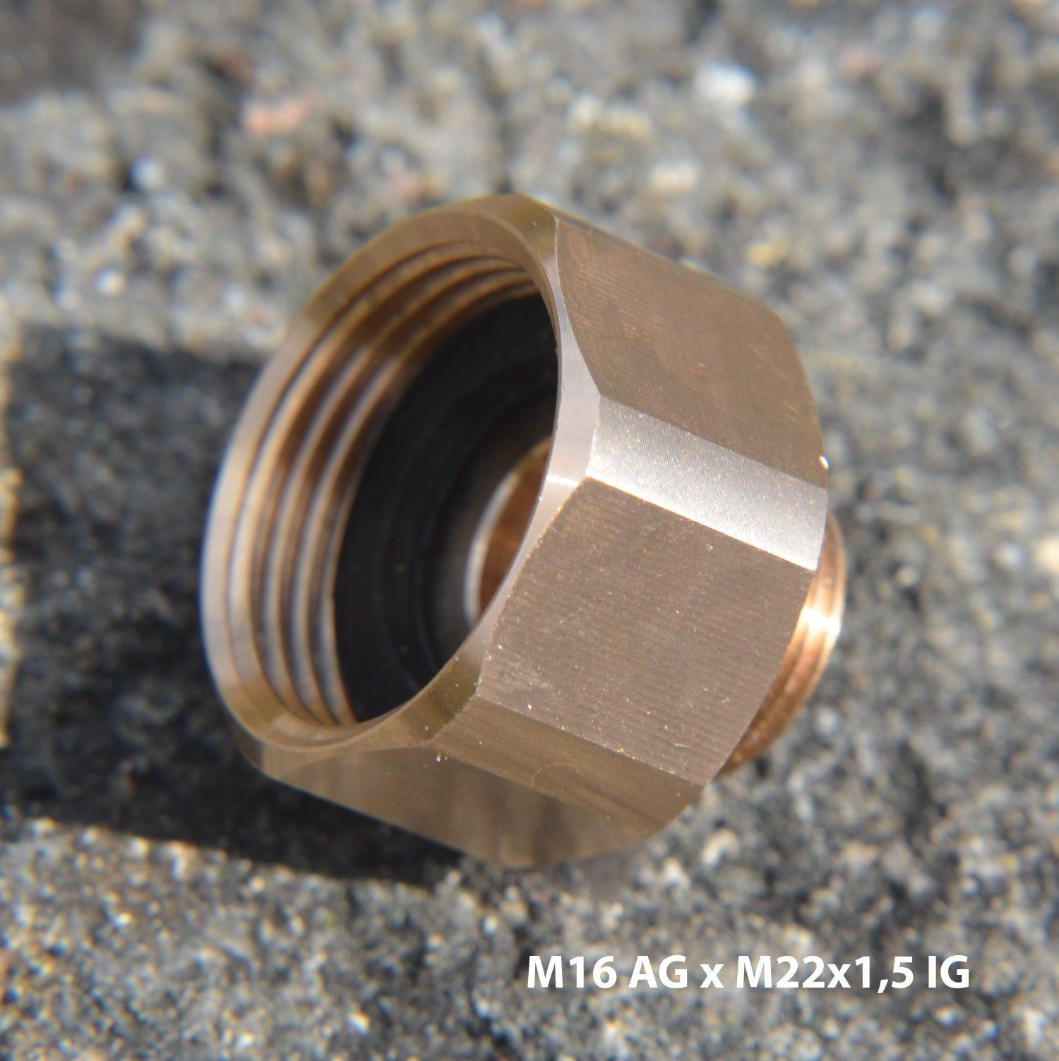 Adapter M22x1,5 (1/2") Innengewinde auf M16x1 AG - AQUADEA GmbH