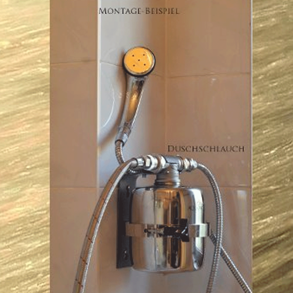 Aquadea® Dusch-Filter 12 Liter aus Edelstahl mit patentierter 2 Stufen Filterung - AQUADEA GmbH