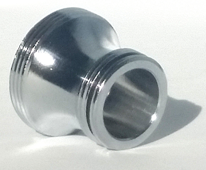 Adapter M16,5 AG x M22 AG, lang, chrom, Gewinde Adapter für Perlstrahler Gewinde am Wasserhahn - AQUADEA GmbH