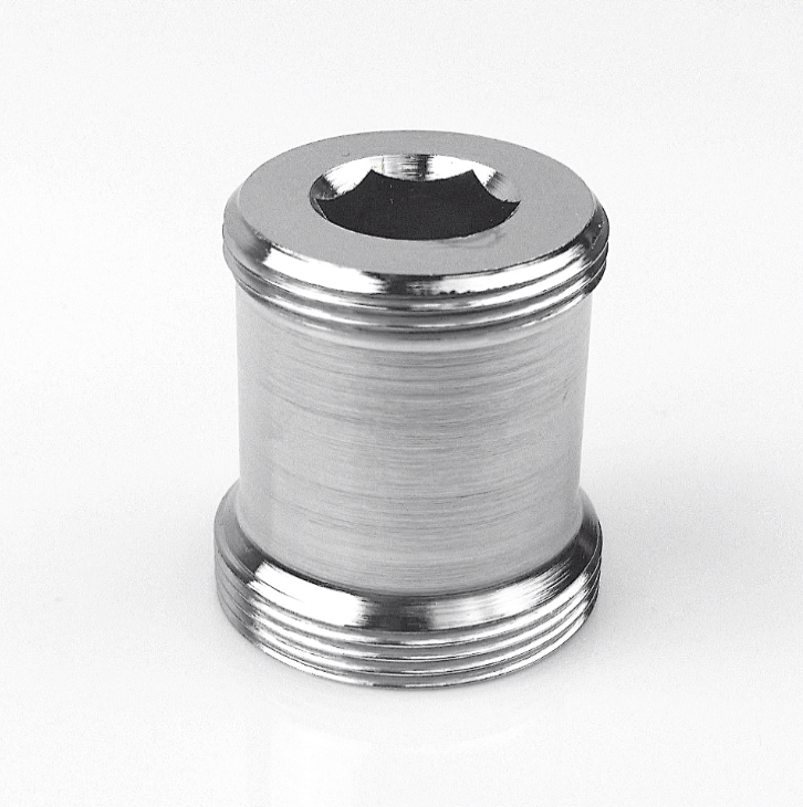 Adapter M22 AG x M24 AG, superlang, für Perlstrahler-Gewinde am Wasserhahn M22x1 auf M24x1 - AQUADEA GmbH