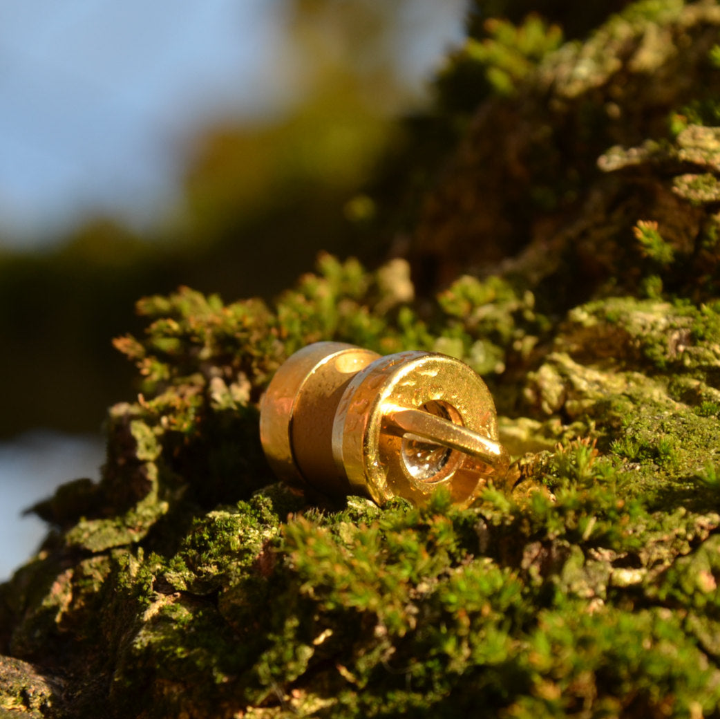 Herzkohärenz Kristallwirbel® Schmuckanhänger „Lichtblick“ ExoPlasma-Gold | Bergkristall und Chrysopras