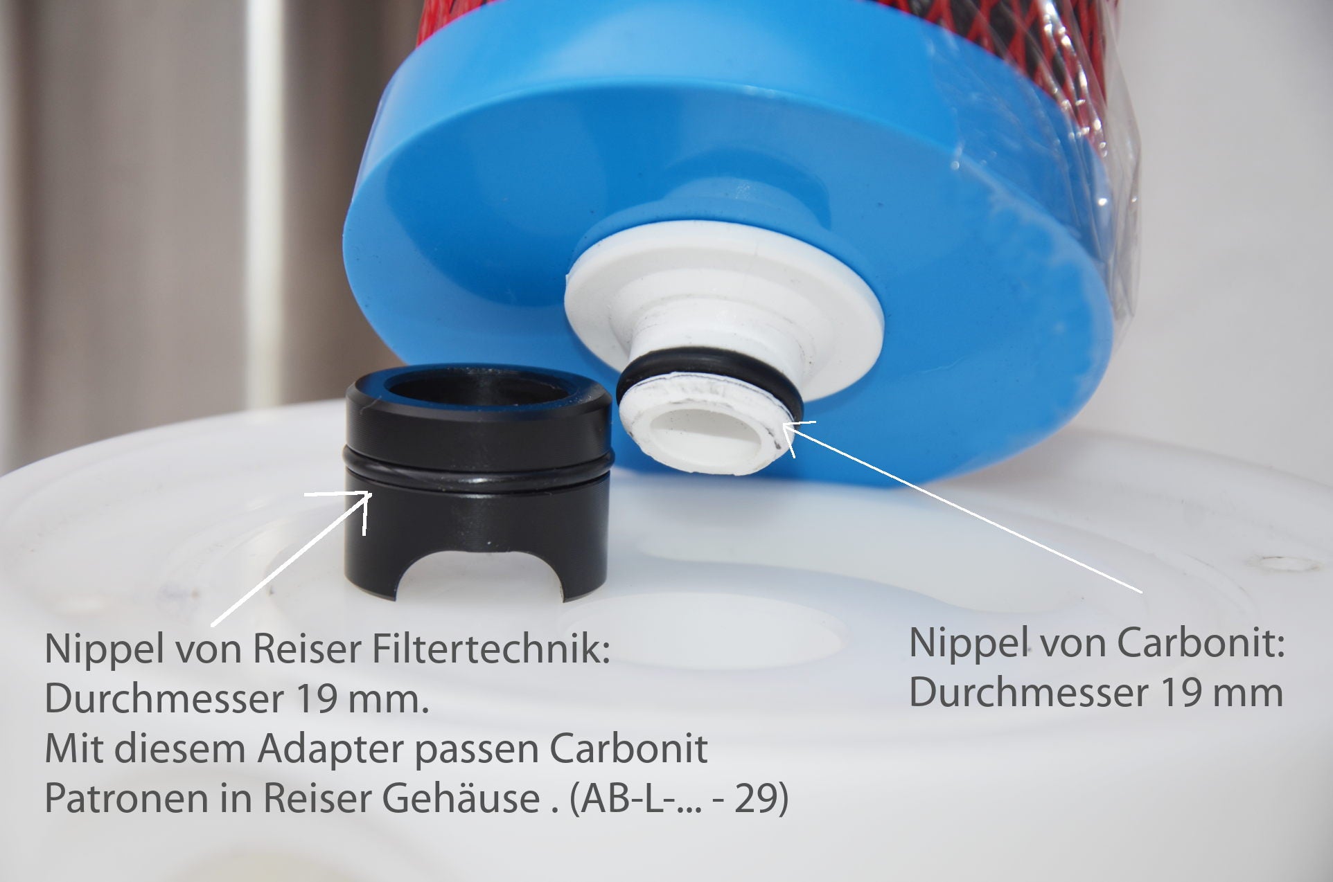 Adapter für Reiserfilter Gehäuse AB-L - 29mm | Carbonit