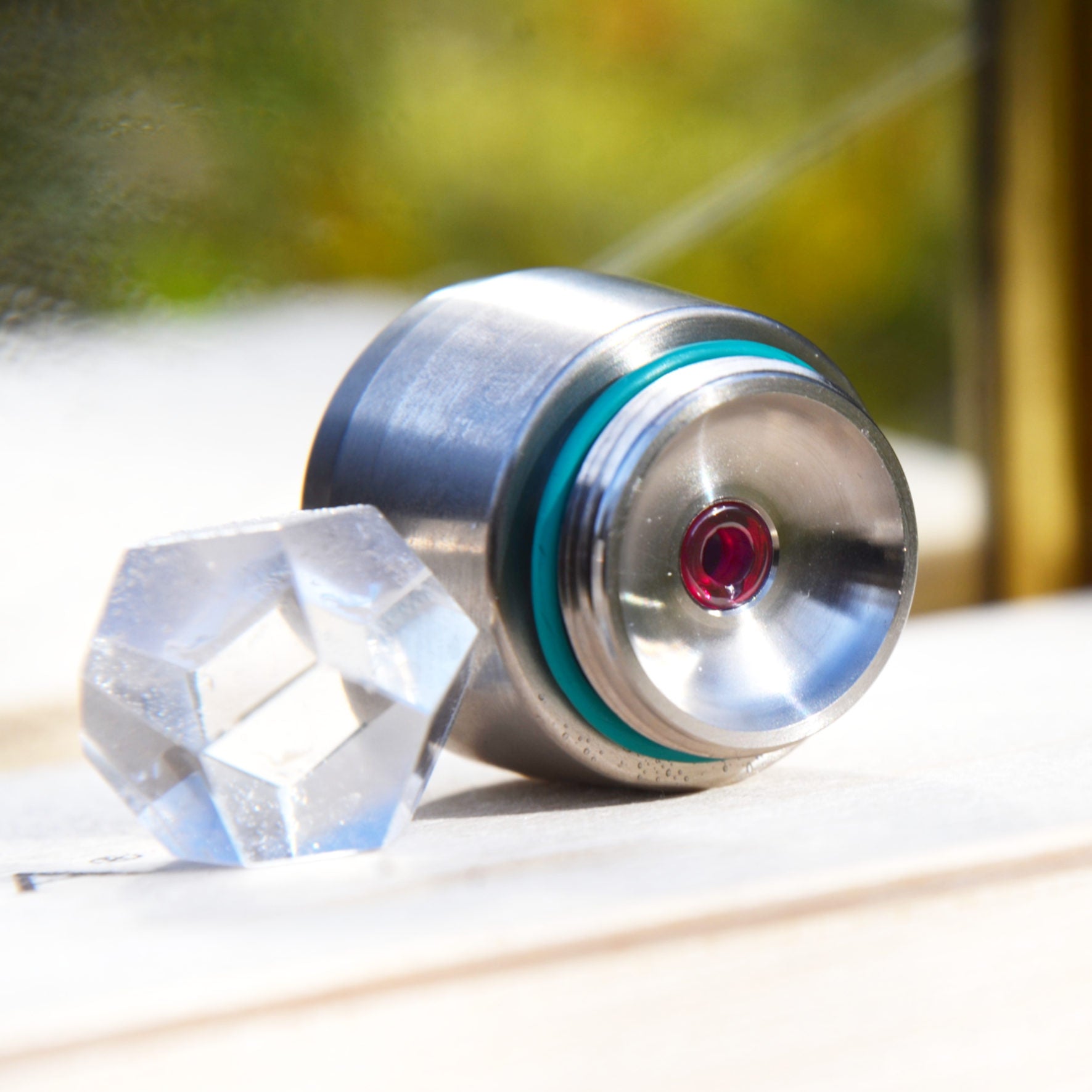 Kristwallwirbel® ToneOne Titan "Phoenix Flow" | Edelshungit - Rubin