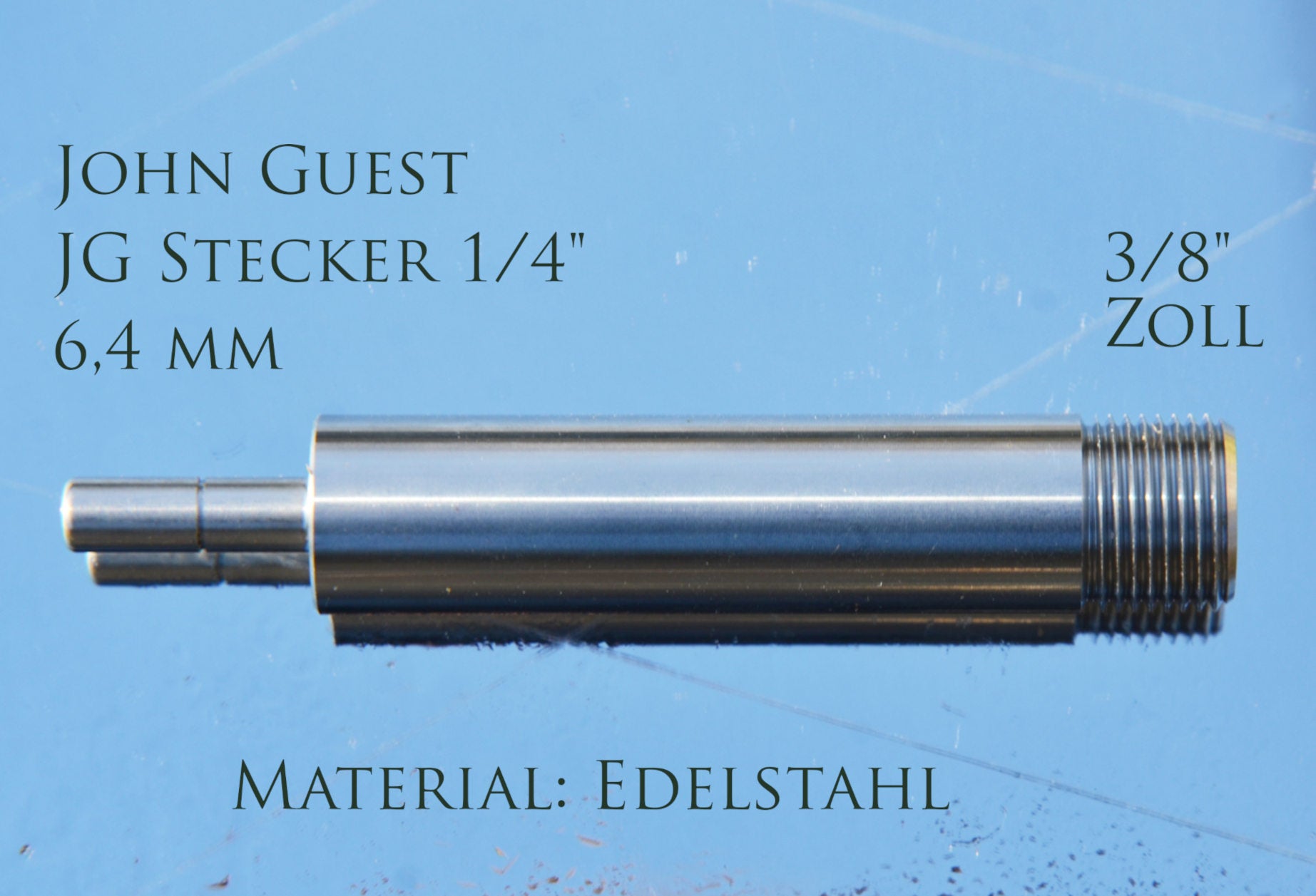 John Guest - JG Stecker 1/4" x 3/8" Zoll  Edelstahl