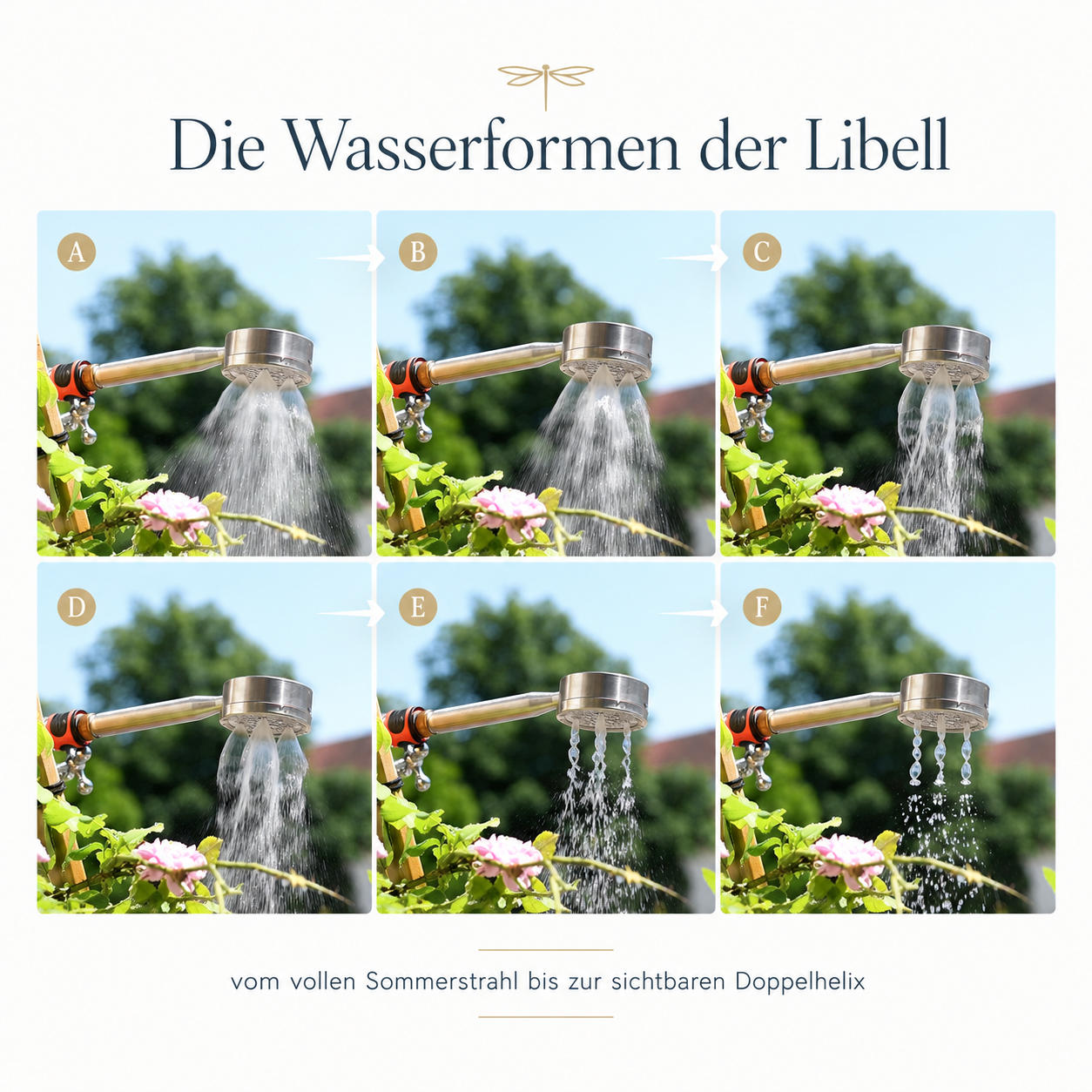 Kristallwirbel® Dusche „Clarity Flow 5“ Edelstahl-Titan