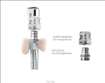 Adapter Nito 1/2" Zoll Steckverbinder mit Kupplung IG, Stecker Aussengewinde