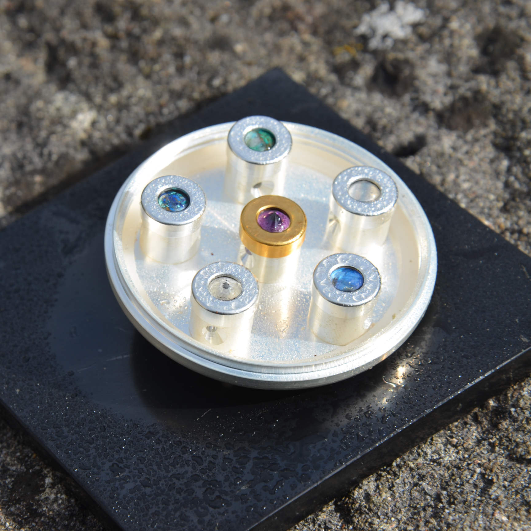 Kristallwirbel® Dusche "Flow" Titan-Silber| Sinnsuche & Erfüllung