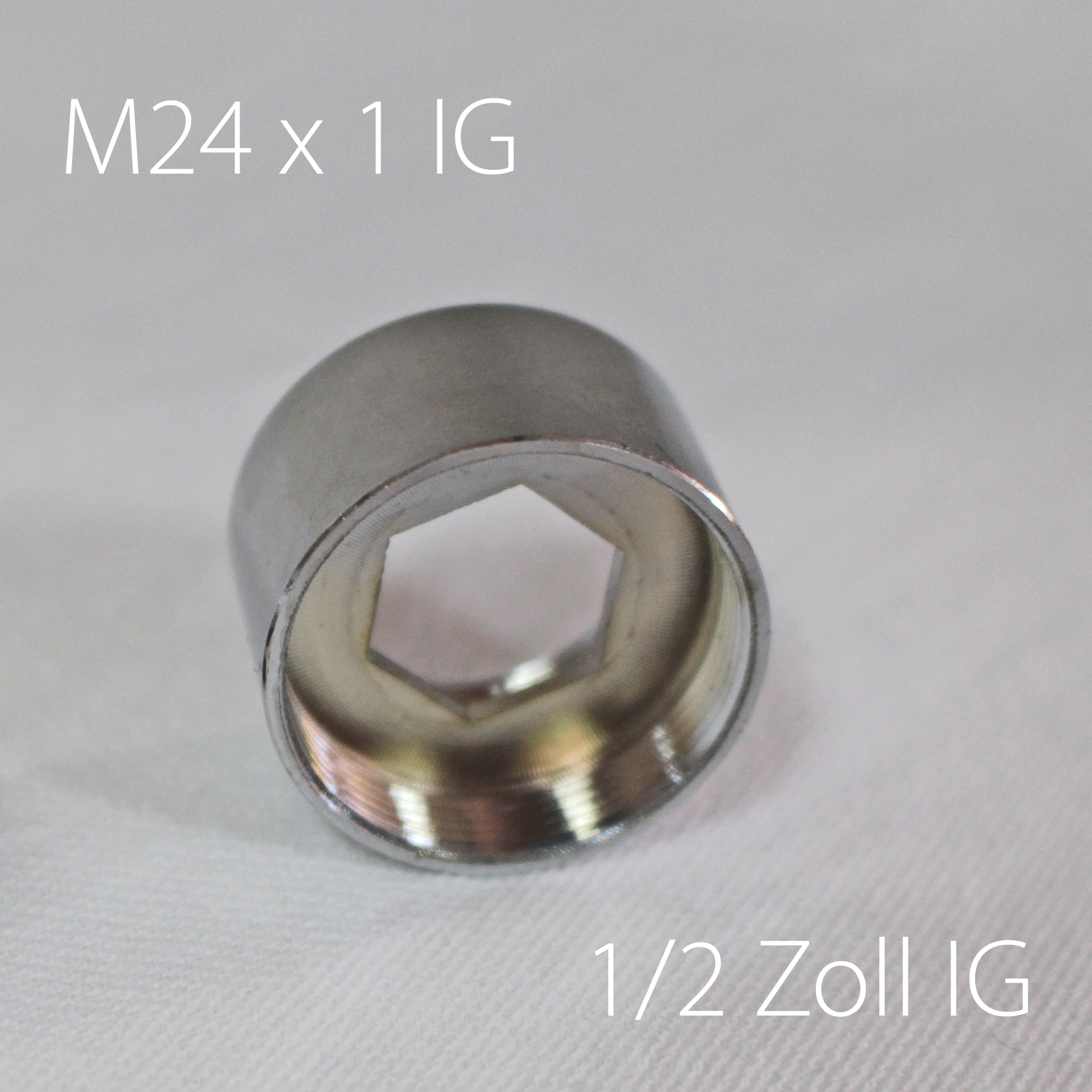 Adapter M24 IG x 1/2 Zoll IG | Sanitär Feingewinde M24x1