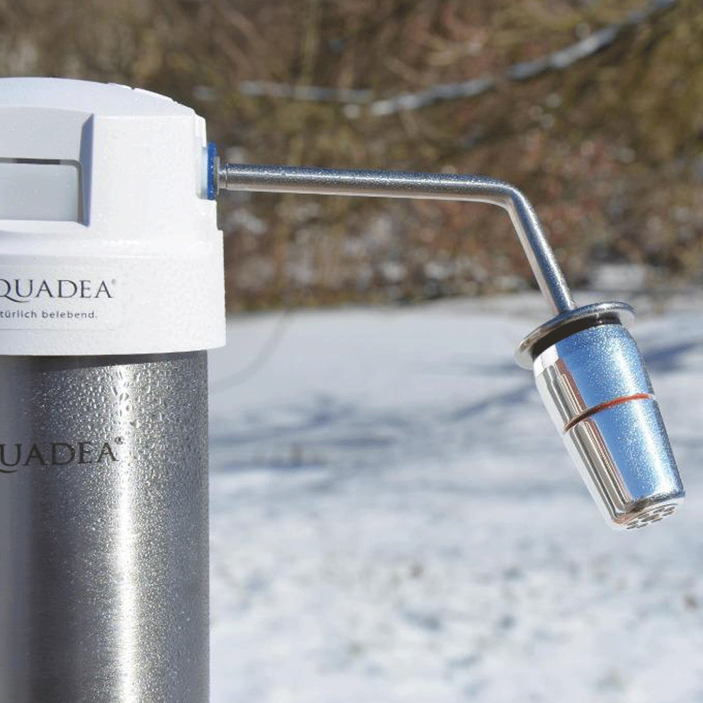 Auftischfilter "Okato® Style Q" mit Kristallwirbel® Basic Silber-Bergkristall | Reines & Vitales Wasser | AKTIONSPREIS - AQUADEA GmbH